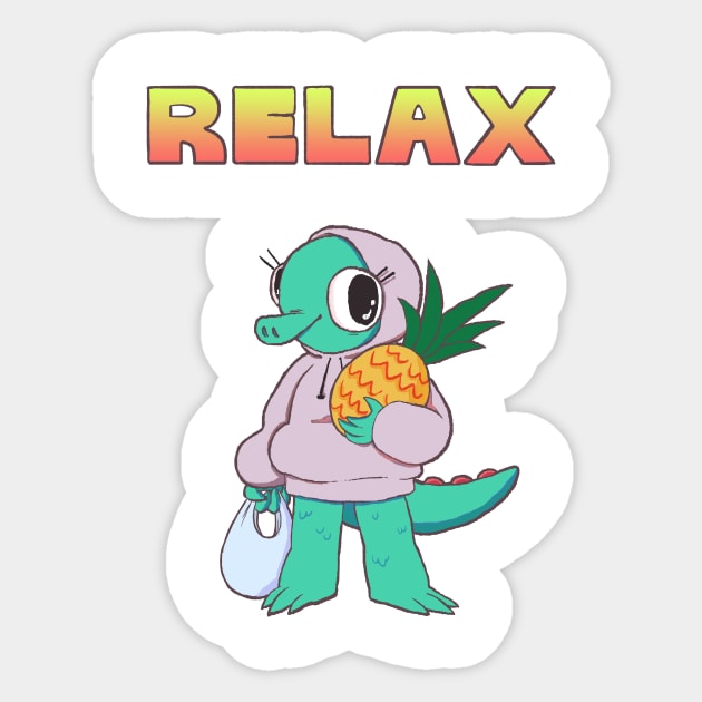 RELAX 01 Sticker by bigfatbugbites